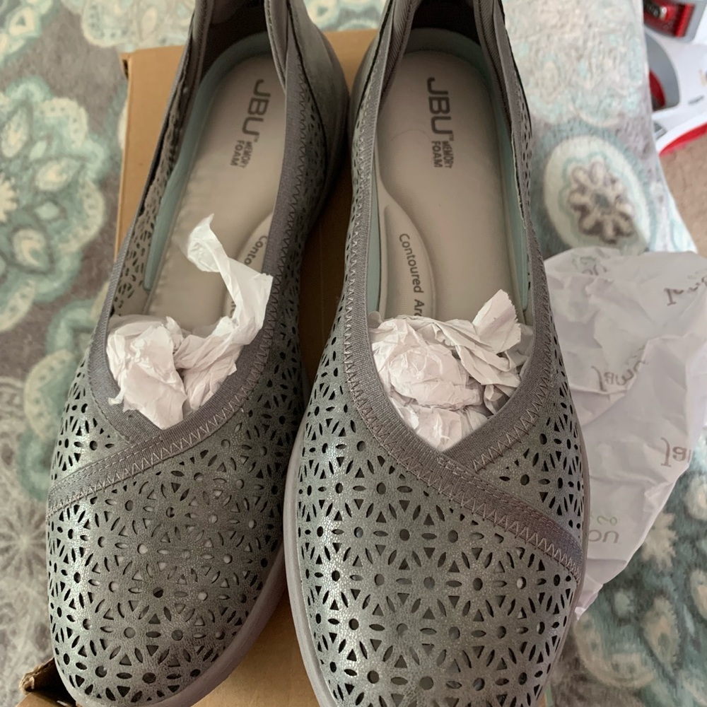 JBU Women's Charcoal Perforated Loafers